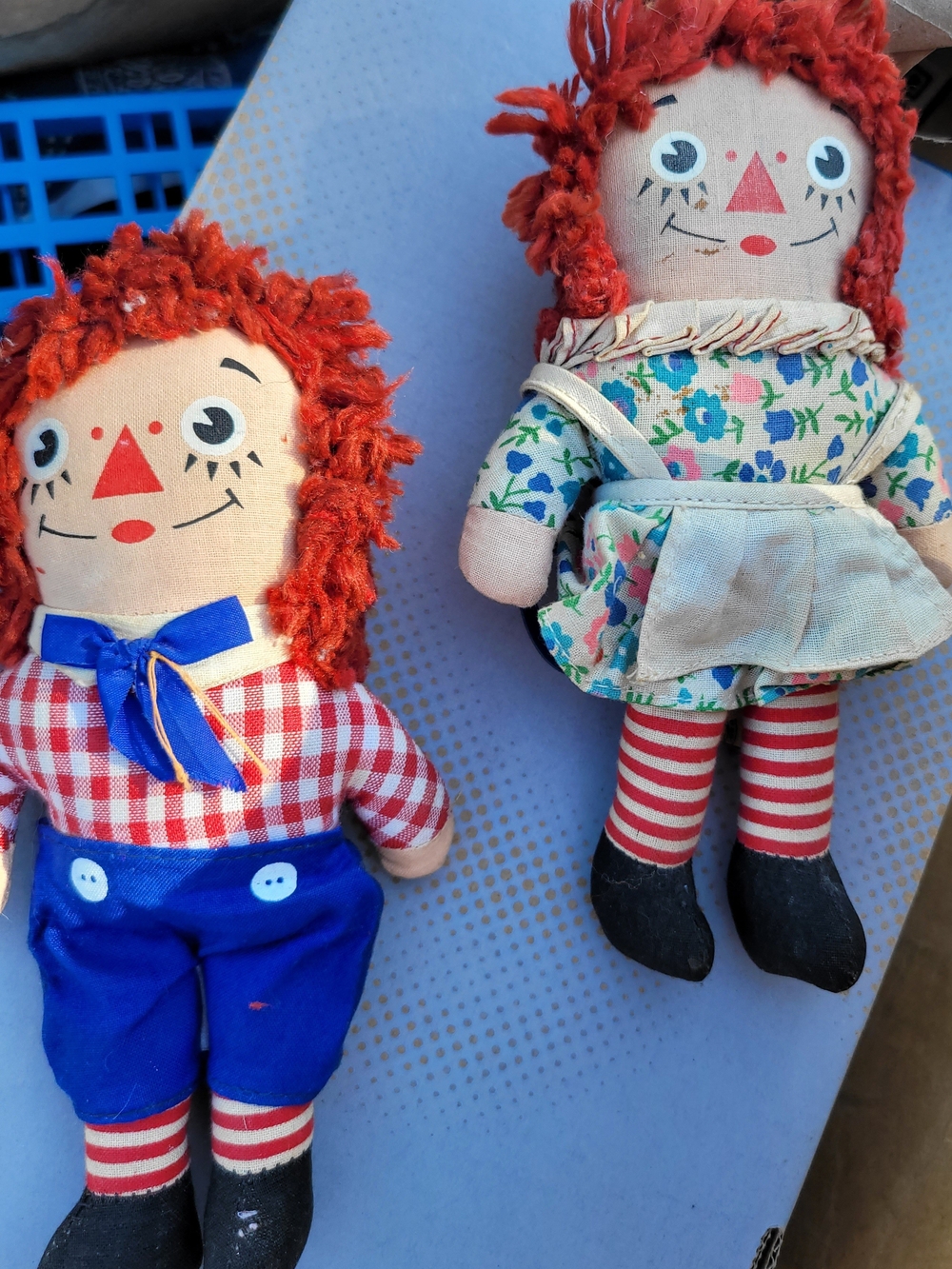 Raggedy Ann and Andy Cloth Dolls - Pair